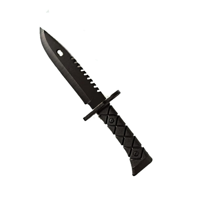 FACA TATICA FELIX BAIONETA CABO E LAMINA PRETO COM BAINHA DE POLIMERO YKD-13 - Imagem 1
